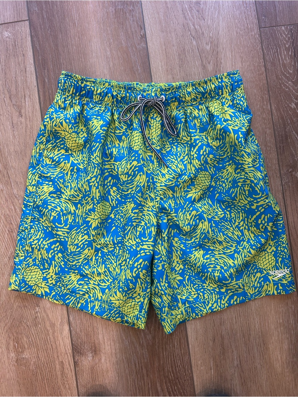 Speedo Blue & Yellow Pineapple Swim Trunks